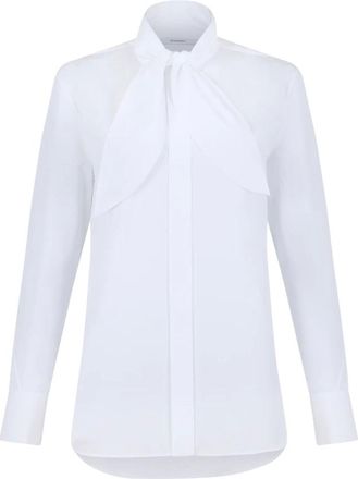 Givenchy Tie-Neck Cotton Shirt - female - Givenchy - Shirts - White - 2XS - Blouses & Shirts