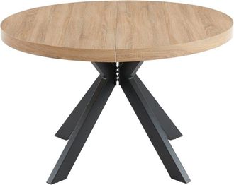 VENTE-UNIQUE.COM Mesa extensible efecto madera negro, color natural claro