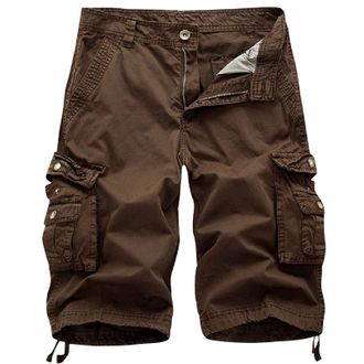 Generic Navy Cargo Shorts Lightweight Cotton Multi-Pocket Loose Fit Work Short Casual Combat Shorts Mens Cargo Work Board Short with Zipper Pockets