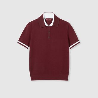 Gucci Cotton Piquet Polo Shirt With Intarsia, Size XXXL, Red, Ready-to-wear