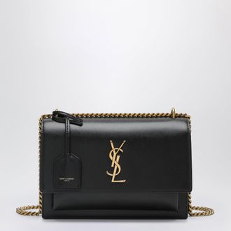 Saint Laurent Black Medium Sunset Smooth Leather Bag