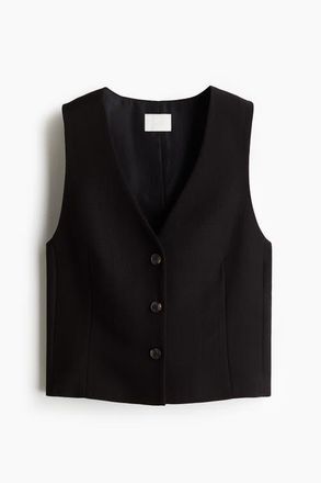 H&M Short Waistcoat in Black at Nordstrom, Size Xx-Large