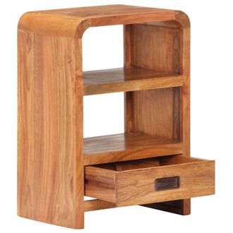 Berkfield Home Bedside Table 40x30x60 cm Solid Acacia Wood Honey Finish in Brown | Size: 40 x 30 x 60 cm