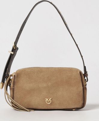 Pinko Mini borsa a spalla Boston in pelle scamosciata con logo Love Birds