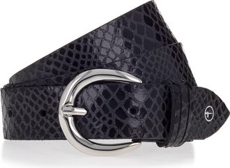 Tamaris Lederg&uuml;rtel TAMARIS, Damen, Gr. 11,5, schwarz, Rindsleder, G&uuml;rtel Lederg&uuml;rtel, Schlangenmuster-Optik