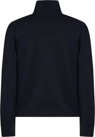 Moncler Mens Cardigan Zip-Up Padded Wool-Blend Black Virgin Wool & Down Jackets