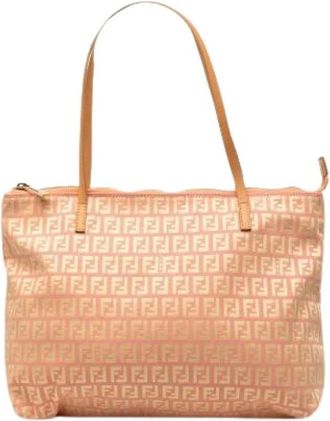 Fendi Pre-owned Tote Bags, female, Pink, Size: ONE SIZE Pre-owned Canvas Tote