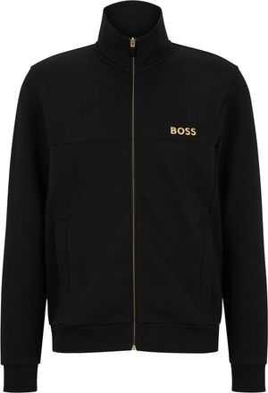 HUGO BOSS Mens Regular Fit Funnel Neck Long Sleeve Sweatshirt in Black - Size Small
