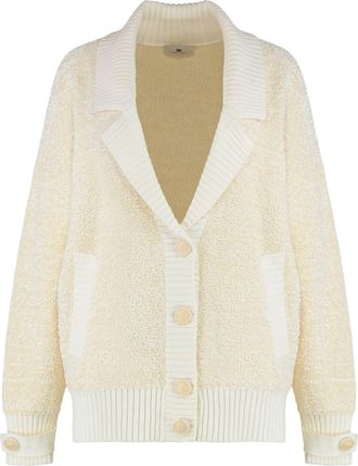 Elisabetta Franchi Cardigan In Boucle Velour