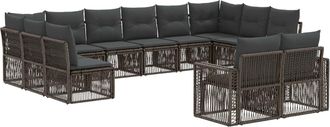 vidaXL Conjunto De Sof&aacute;s De Jard&iacute;n 12 Uds. Gris Y Gris Oscuro Vidaxl