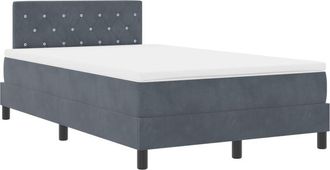 vidaXL Vidaxl - Box Spring Bed with Mattress Dark Grey 120 x 200 cm Fabric