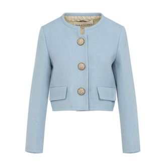 Valentino Light Jackets, female, Blue, S, Chic Grey Jacket for Women