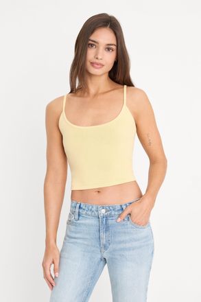 Good American Womens The Keepsake Tank Top | Honey, Size Medium | Good American by Khlo&Egrave; Kardashian