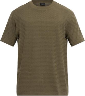 Emporio Armani Monogram T-shirt - Heren - T-shirts - Groen - XL - Katoen - Tops