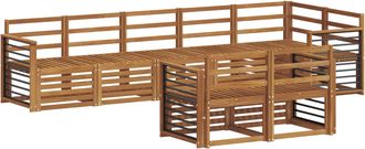 vidaXL Conjunto De Sof&aacute;s De Exterior 8 Uds. Natural Poli&eacute;ster Vidaxl