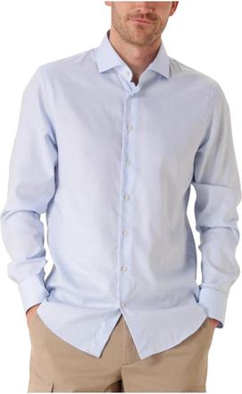 Profuomo Lichtblauw Fijn Twill Slim Fit Overhemd - Heren - Zakelijke Overhemden - Blauw - 2XL - Katoen - Overhemden
