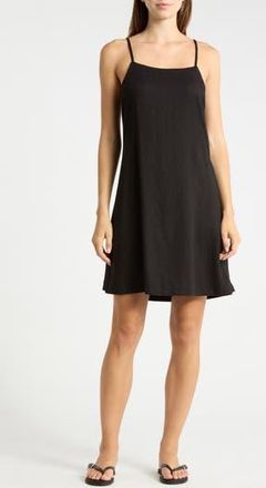 Ichi Linen Blend A-Line Dress in Black at Nordstrom Rack, Size 6 Us / 38 Eu