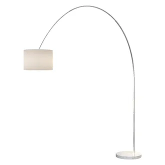 Top-Light Piantana Terra Arco Moderna Top Light Turning 1187 B3 E27 Led Metallo Tessuto Lampada Terra, Paralume Bianco