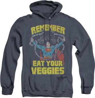 Gildan Superman Veggie Power Adult Heather Hoodie / Hooded Sweatshirt