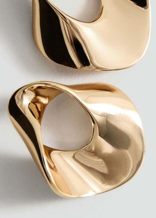 Mango Orecchini design rilievo oro - Donna - Taglia unica - MANGO