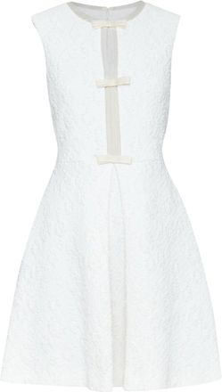 Giambattista Valli white flora boucle silk bow fit flare mini dress IT40 XS
