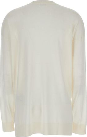 P.A.R.O.S.H. Womens White Long-Sleeved Crewneck Sweater Wool Tops Top