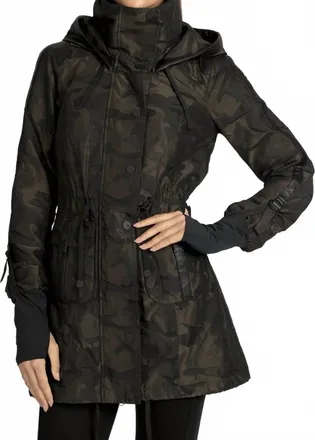 Blanc Noir Womens Anorak Long Sleeves Jacket In True Camo
