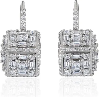 Mindi Mond Clarity 3D Mega Halo Diamond Drop Earrings in 18K White Gold at Nordstrom, Size One Size Oz