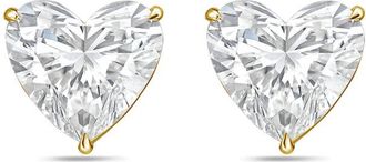 Diana M. Jewels 14Kt Yellow Gold 1.00 cts Lab Grown Heart shaped Diamond Studs