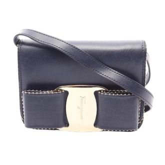 Ferragamo Pre-owned Vara Ribbon Leder Mini Schoudertas - Dames - Pre-owned - Blauw - Maat: ONE Size Leer