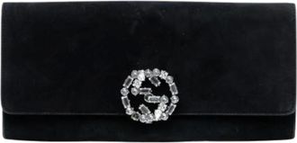 Gucci Pre-owned Clutches, female, Black, Size: ONE SIZE Pre-owned Suede Clutch