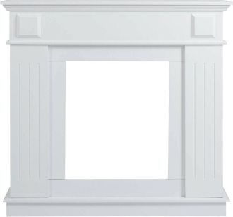 Mobili Rebecca Mobili Rebecca - Rebecca Mobili Marco Chiminea Decorativa Madera Blanco Retro 100x109x26