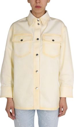 Stella McCartney Yellow Solid Shirt Collar Jacket