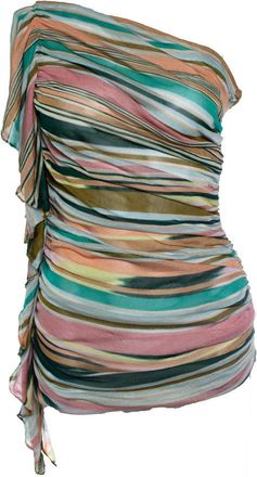 Missoni one shoulder top with ruffles