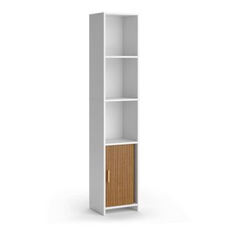 Vicco Armario De Ba&ntilde;o Norea, Roble/blanco, 34 X 170 Cm, Vicco