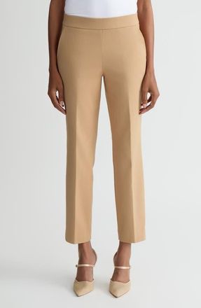 Kasper The Audrey Pull-On Straight Leg Pants in Toasted Wheat at Nordstrom, Size X-Small
