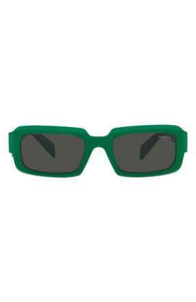 Prada 55mm Irregular Sunglasses in Green/dark Grey at Nordstrom