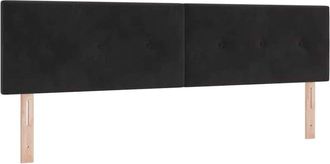vidaXL Cabecero con cabecera Negro 180 cm Terciopelo vidaXL