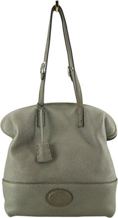 Fendi Fendi Grey Leather 2Bag Shoulder Bag (Authentic Pre-Loved)
