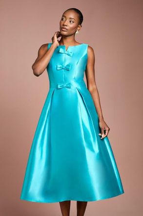 Coast Bow Skirt Midi Dress in Teal at Nordstrom, Size 10