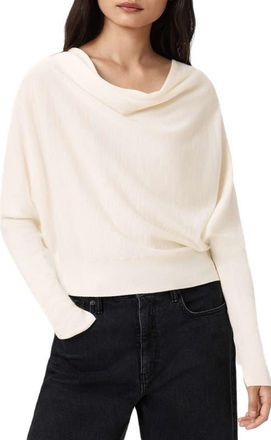 AllSaints Ridley Dolman Sleeve Crop Sweater in Chalk White at Nordstrom, Size Medium