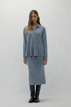 Naked Cashmere Catania Denim Cashmere Shirt in Stonewash at Nordstrom, Size X-Small