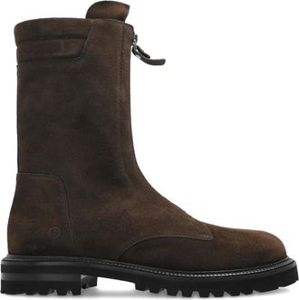 Giorgio Armani leather zip boots - men - Calf Leather/Lamb Skin/Goat Skin/Calf Leather/Polyethylene vinyl acetate (PEVA) - 11 - Brown