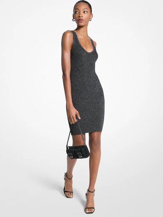 Michael Kors Metallic Ribbed Knit Tank Dress