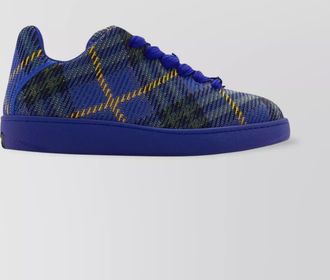 Burberry low-top patterned round toe rubber sole sneakers