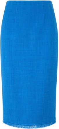 Alberta Ferretti Gonna Midi - Dames - Kokerrokken - Blauw - S - Wol - Rokken