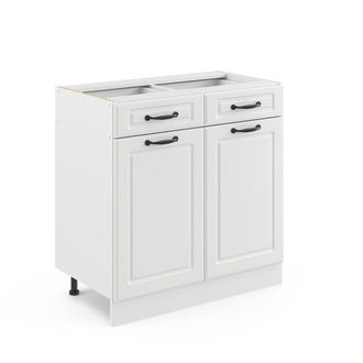Vicco Mueble Bajo De Cocina R-line, Blanco Casa De Campo, 80 Cm Sin Encimera