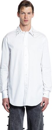 Alexander McQueen Crystal Embroidery Cotton Poplin Shirt