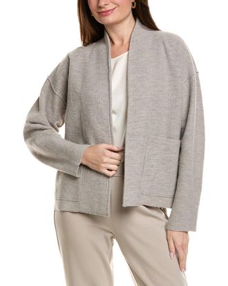 Eileen Fisher Eileen Fisher Petite High Collar Wool Jacket