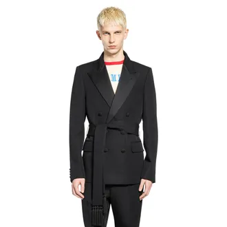 Valentino Double-Breasted Wool Blazer with Belt